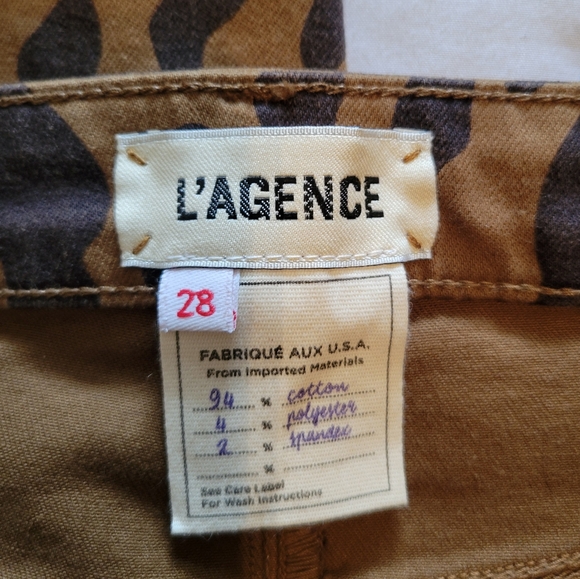 L'agence Leopard Print Skinny Pants Size 28 - Picture 3 of 13